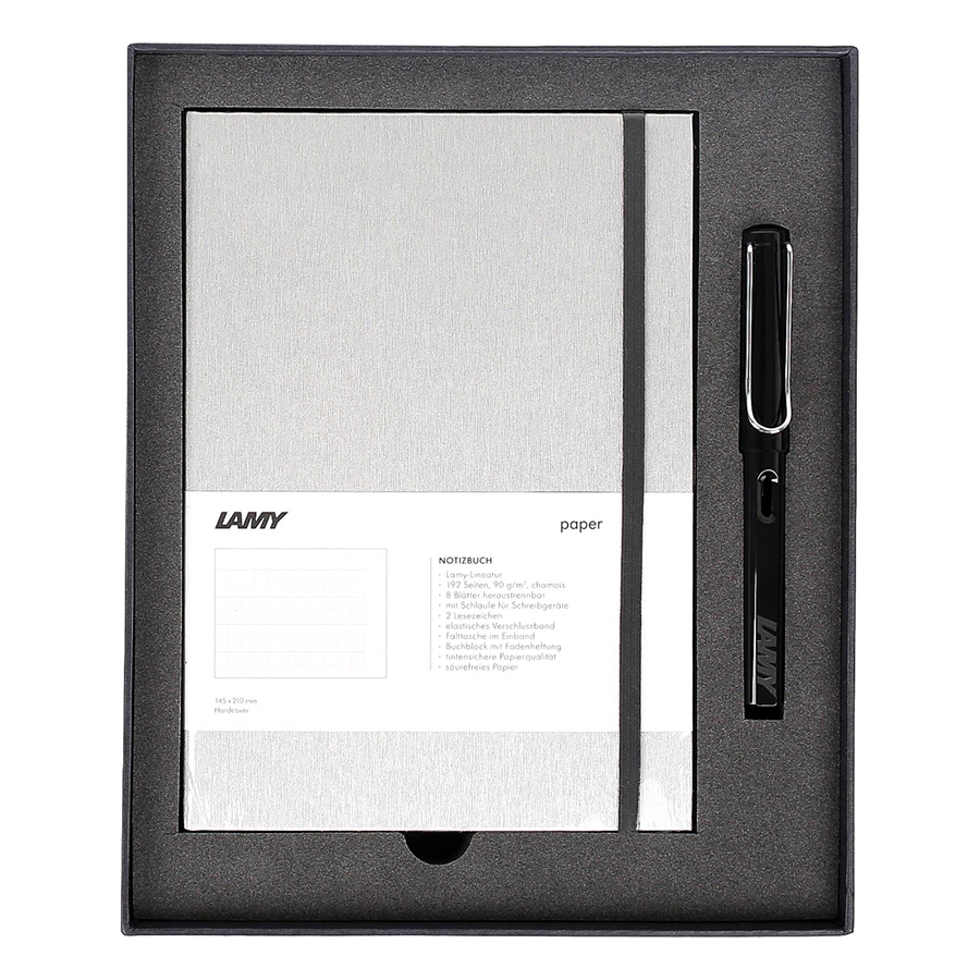 Gift Set Lamy Notebook A5 Softcover Grey+ Lamy Safari Black - GSNSa0011