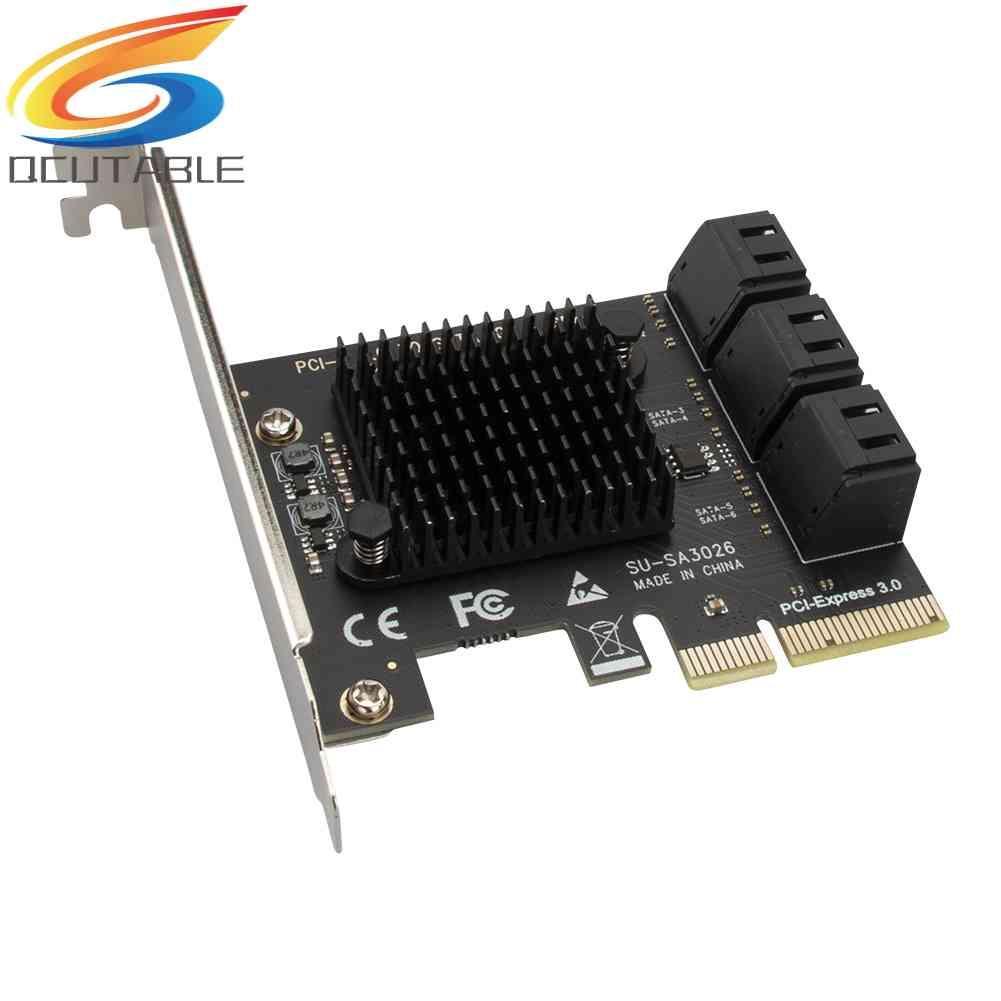 Card Mở Rộng PCIe 6 Cổng SATA III Sang PCI Express 3.0 X4 Thẻ