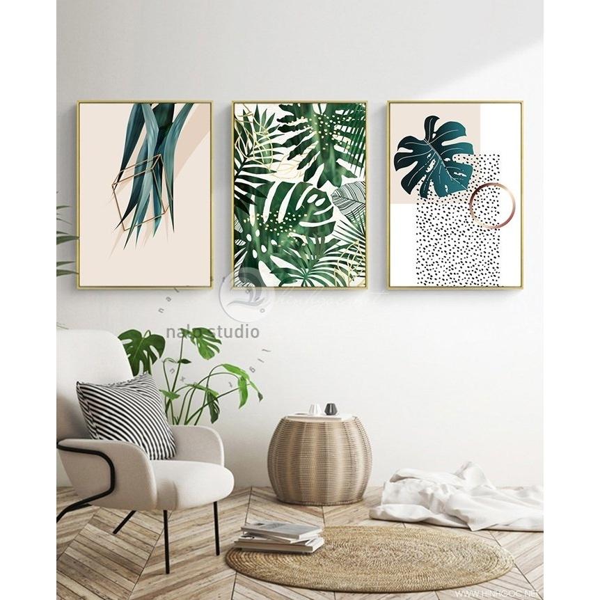 Set 3 TRANH treo tường loại 1 ĐÃ có KHUNG Composite Cao Cấp Decor phòng ngủ - Halo tranh treo tường