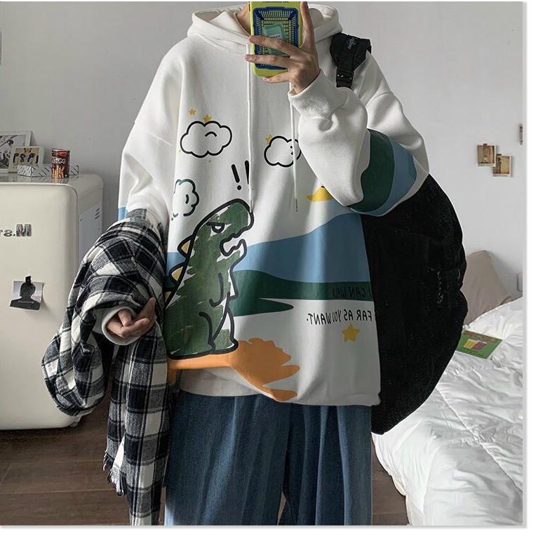 ÁO HODDIES KHỦNG LONG CÓ MŨ CỰC CHẤT HOẠ TIẾT ĐẸP 2021 KHANH AN FASHION