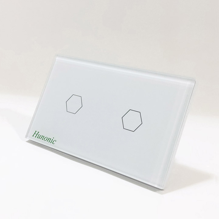 Công tắc cảm ứng [ĐIỀU KHIỂN TỪ XA] bằng điện thoại HUNONIC 2 Nút màu trắng + HẸN GIỜ THÔNG MINH | Công nghệ 4.0