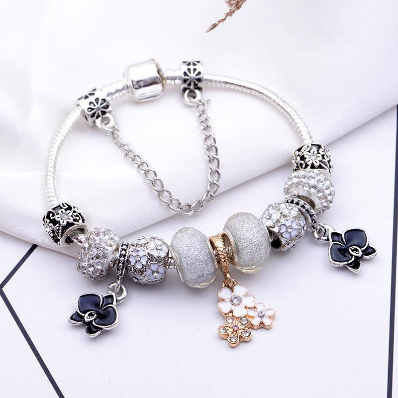 Vòng tay nữ charm, lắc tay nữ charm tinh tế, thanh lịch- Vòng tay bạc nữ 925, lắc tay nữ bạc Ý