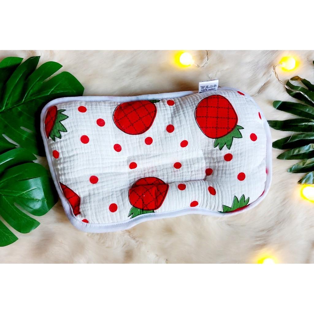 Gối xô nhăn cotton xuất Hàn cho bé sơ sinh từ 0-6 tháng