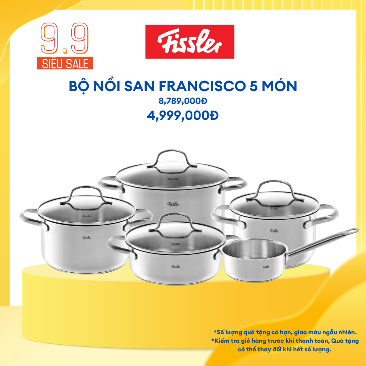 Bộ nồi 5 món Fissler San Francisco-Hàng chính hãng 100%