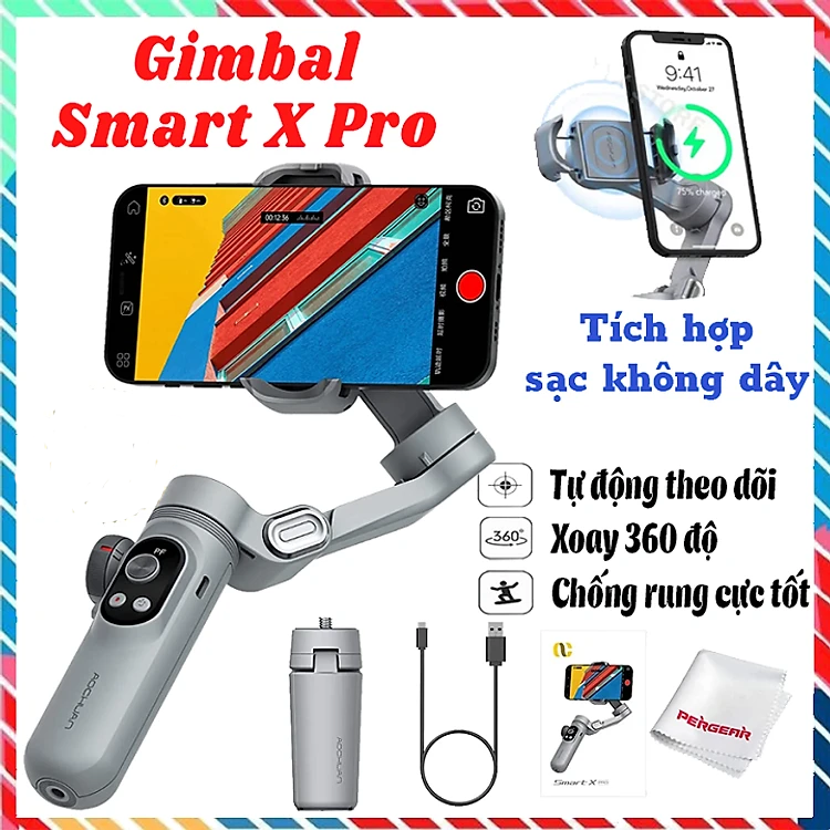 Gimbal điện thoại chống rung Smart X Pro phiên bản nâng cấp 2024 - Hàng chính hãng