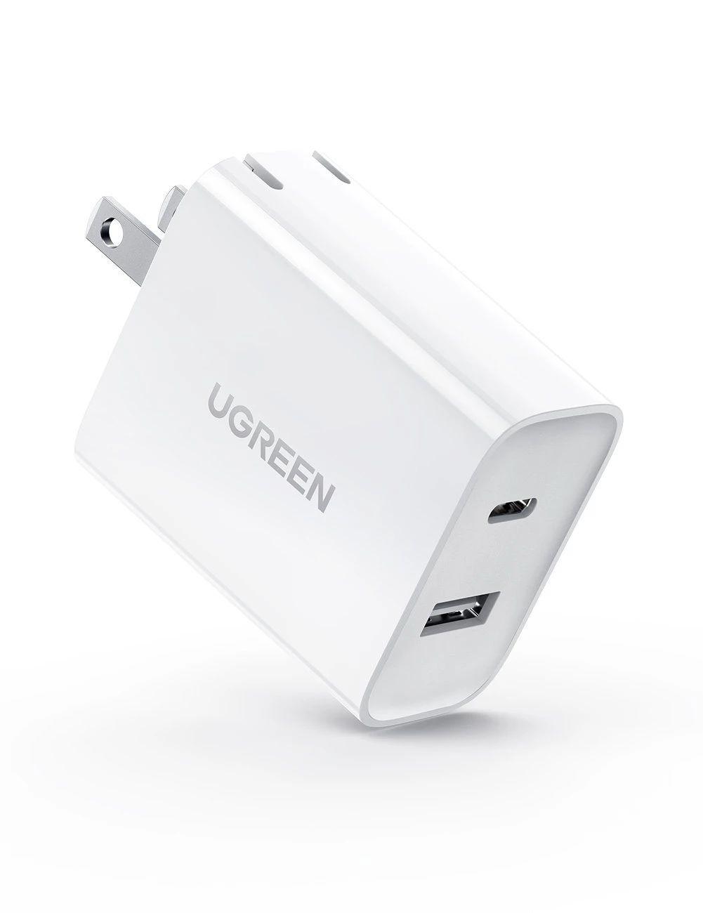 Ugreen UG60467CD170TK 30W bộ sạc 2 cổng sạc USB type C và A màu trắng - HÀNG CHÍNH HÃNG