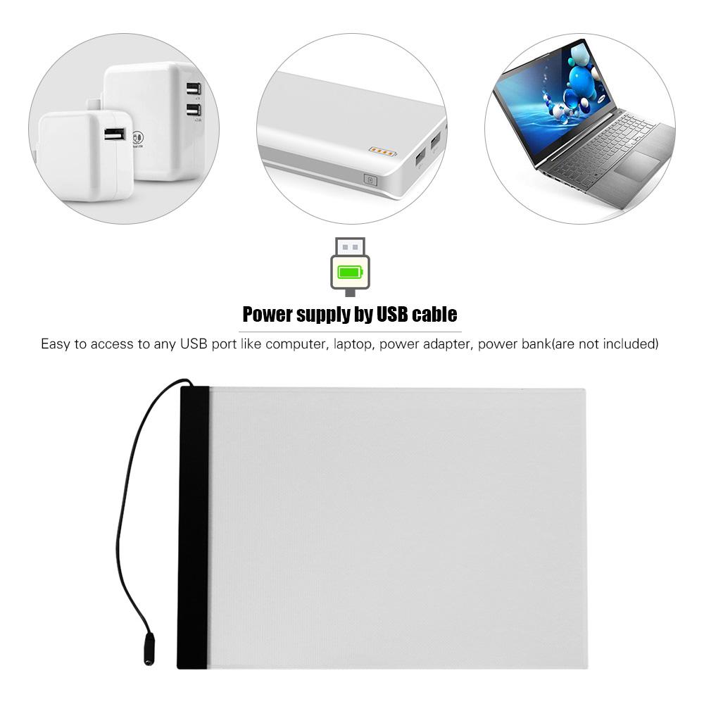 Hộp đèn LED siêu mỏng A4 ánh sáng hỗ trợ USB với Dimmer 3 mức độ sáng có thể điều chỉnh