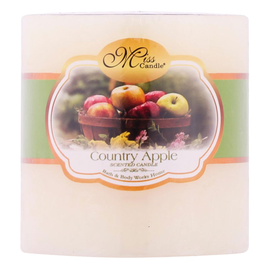 Nến thơm trụ tròn D6H6 Miss Candle MIC0826 6 x 6 cm (Vàng, hương hoa mai)