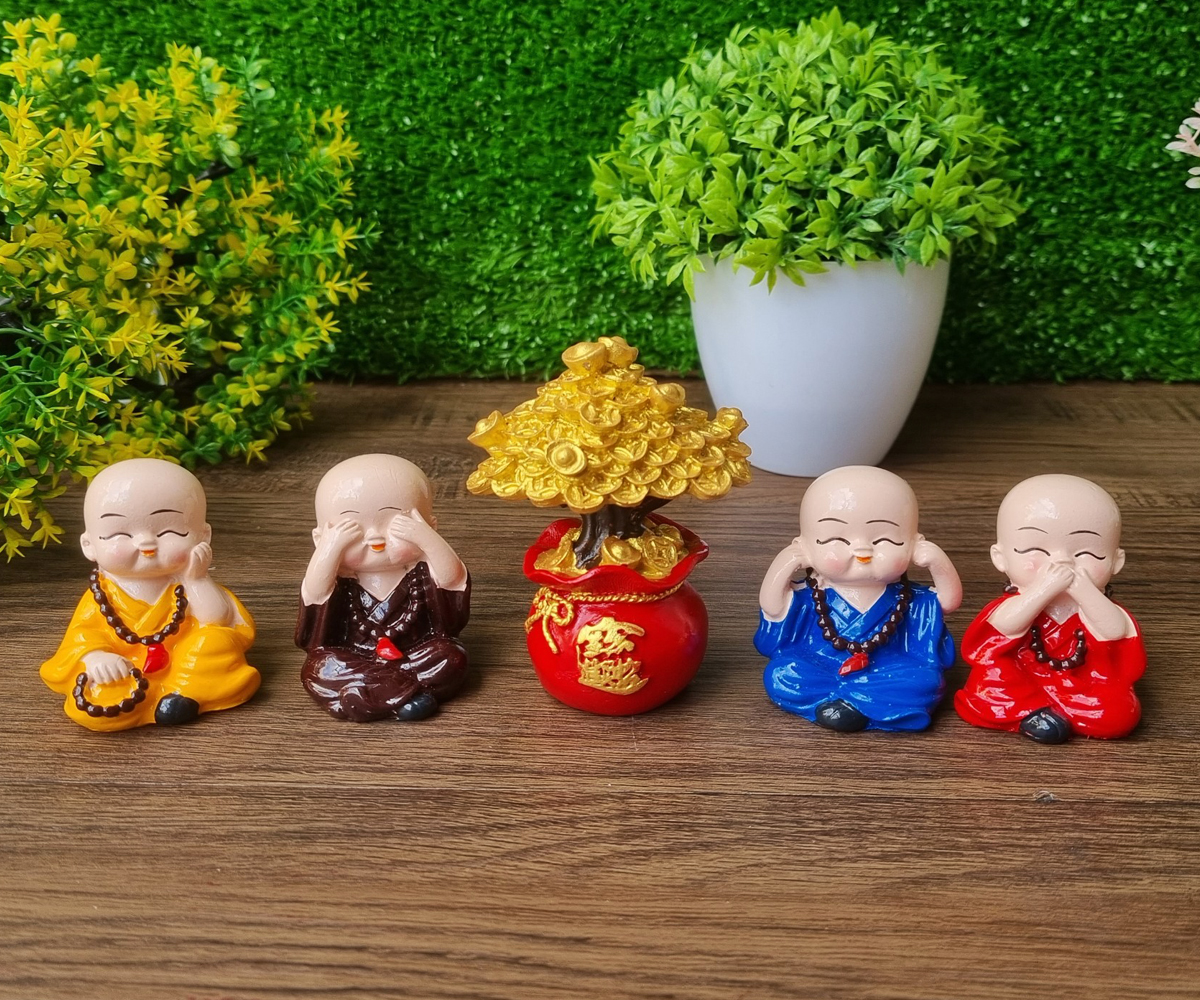 Bộ Tứ Không đeo chuỗi kèm cây kim tiền 8cm