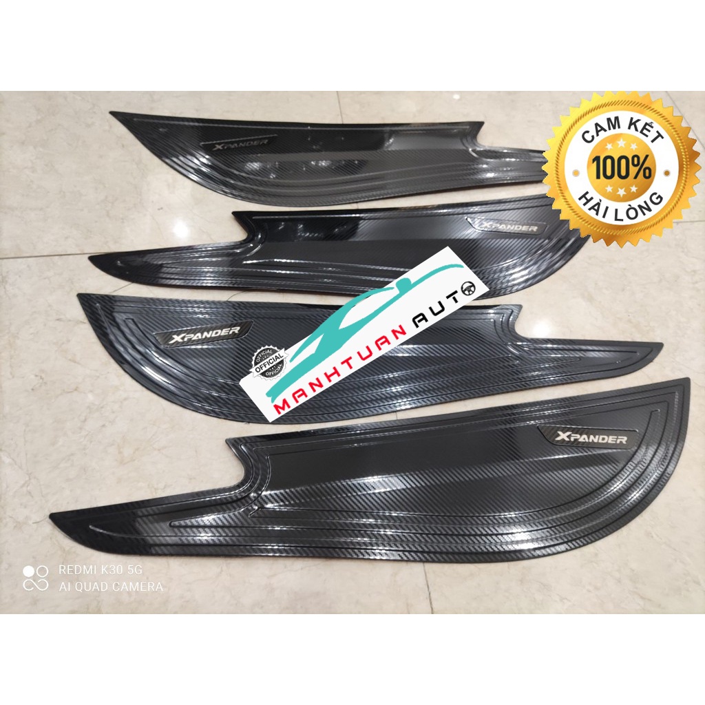 Ốp Tapli cánh cửa Carbon Xe Xpander 2018 2019 2020 2021 vân cacbon cao cấp