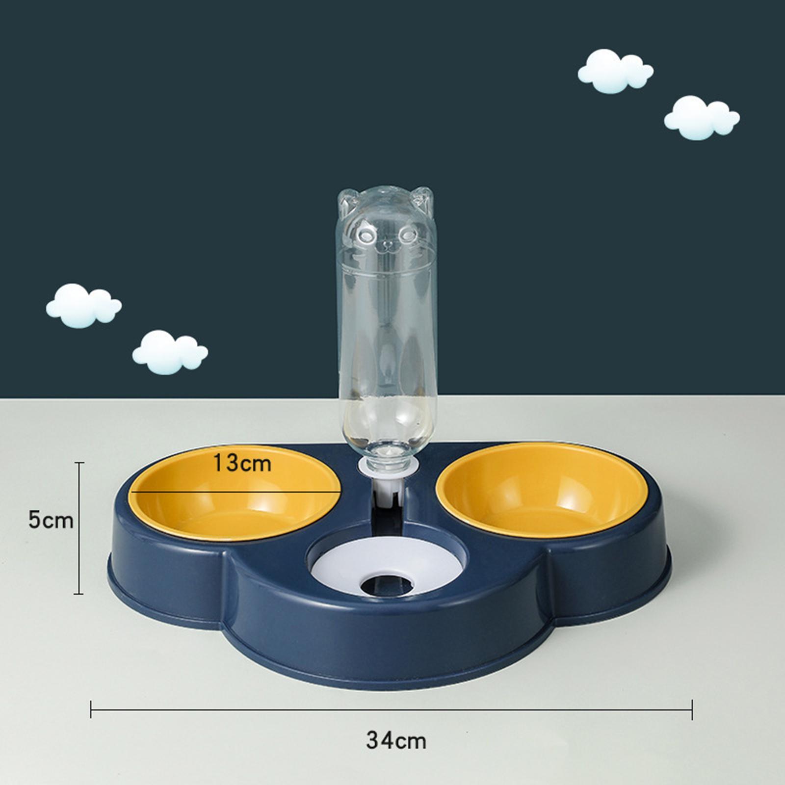 Portable Automatic Feeder Dual Bowl Feeder Bowl Dish Food Dispenser