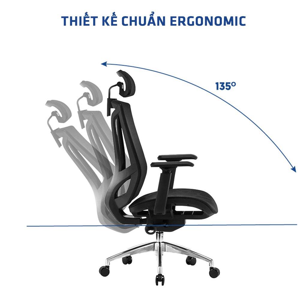 Ghế công thái học GOVI Ergonomic Plato PL04 Thiết kế bảo vệ sức khỏe