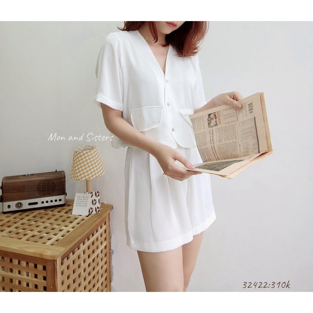 Set áo túi giả + quần short -- 32422