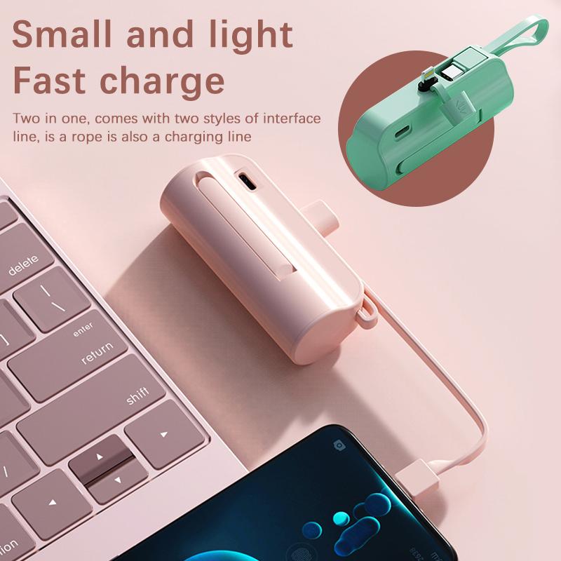 Giá đỡ điện thoại di động tích hợp Mini 3300mah không dây có đèn Led tiện dụng với cáp riêng và đầu ra kép