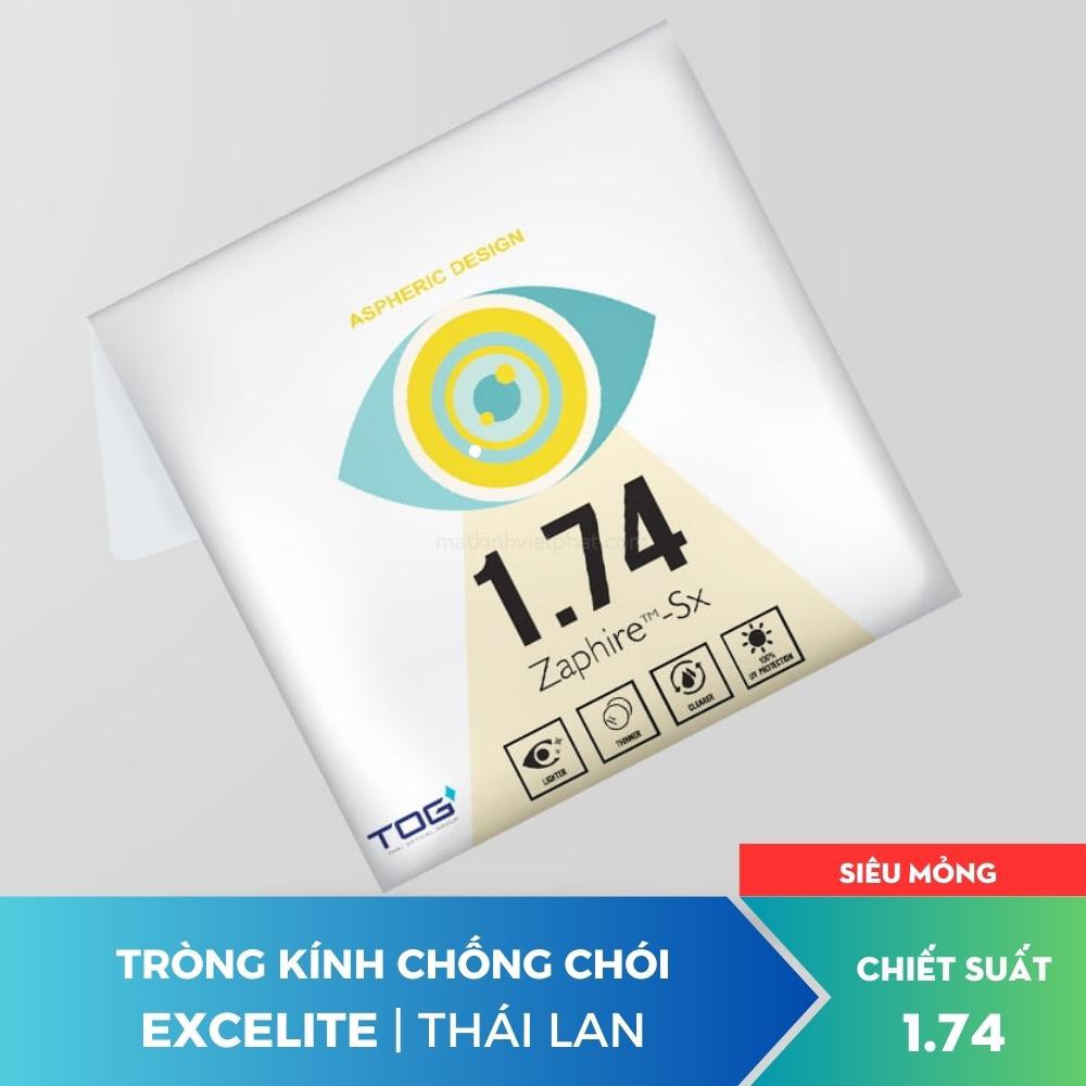 Tròng kính cận/viễn/ loạn siêu mỏng 1.74 chống ánh sáng xanh chính hãng tog mắt kính OURESS