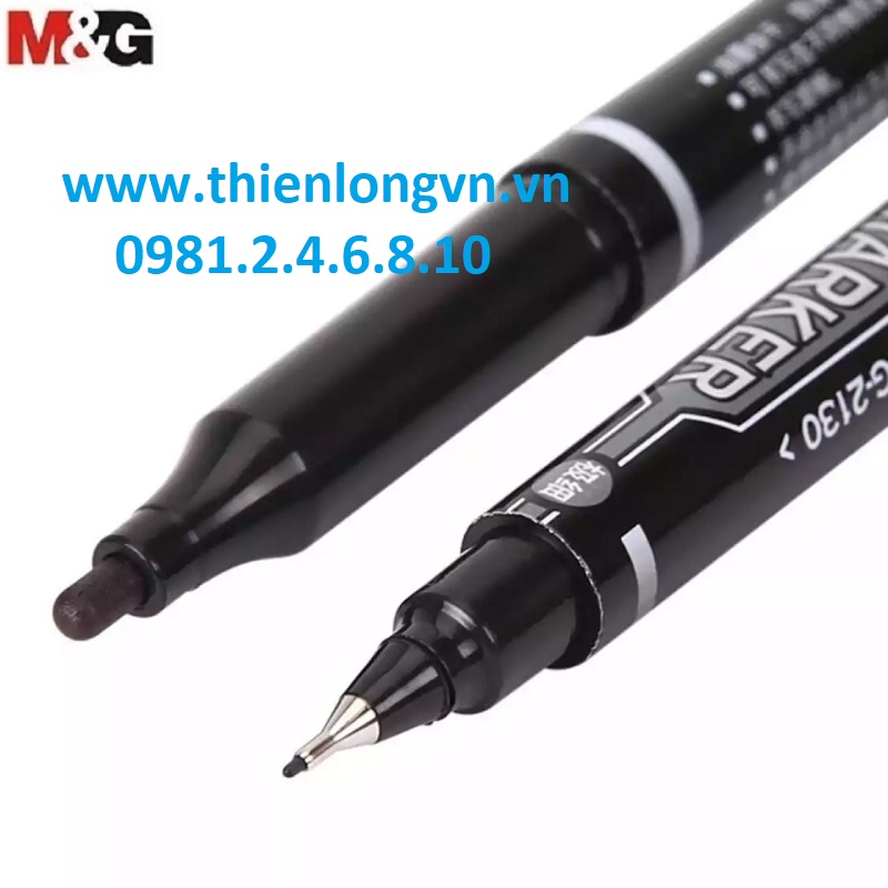 Combo 5 cây bút dạ kính hai đầu M&amp;G - 2130 màu đen