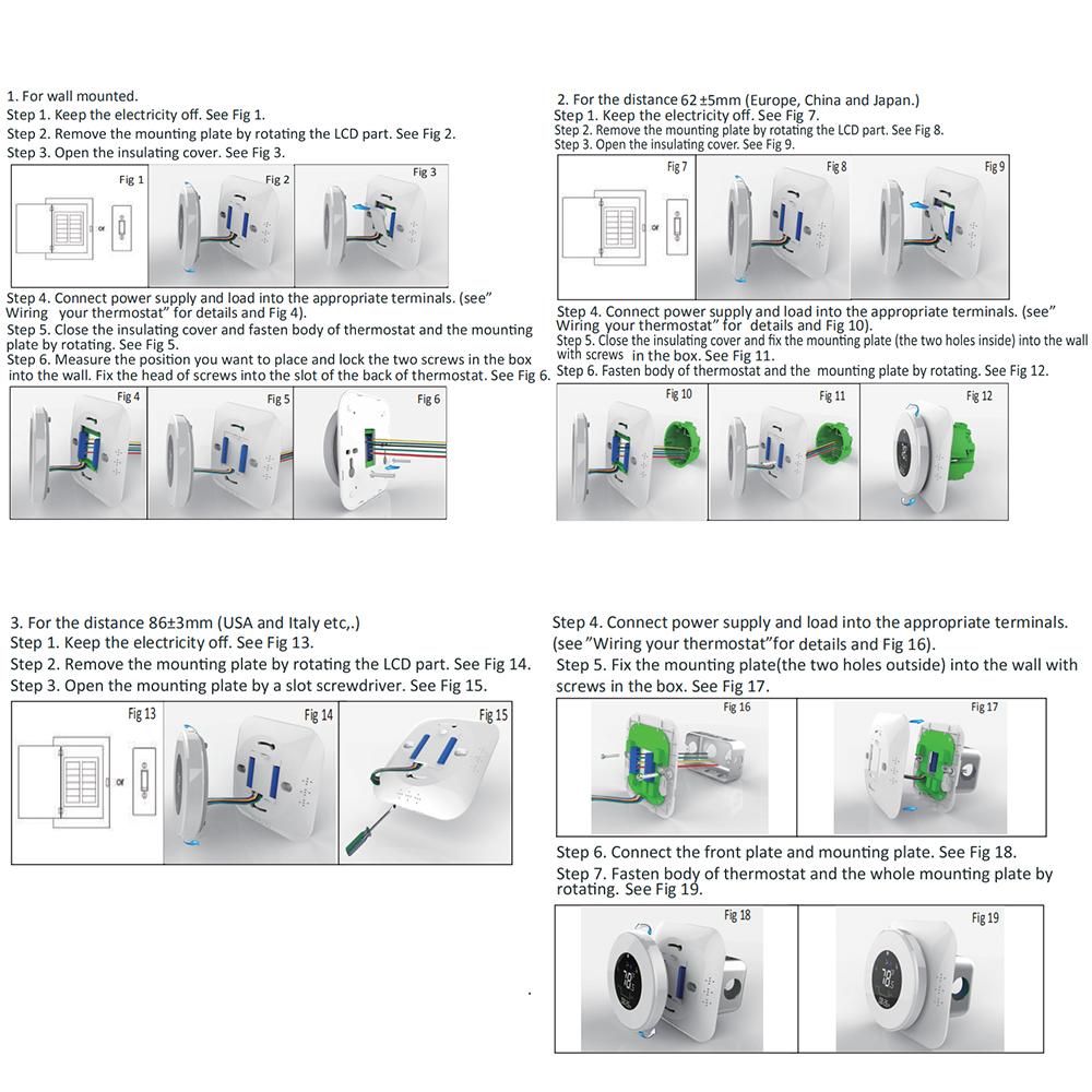 Bộ Điều Nhiệt Thông Minh Wifi 95-240V Có Thể Lập Trình 6 Gia Đoạn 5 + 1 + 1 Điều Khiển Bằng Giọng Nói