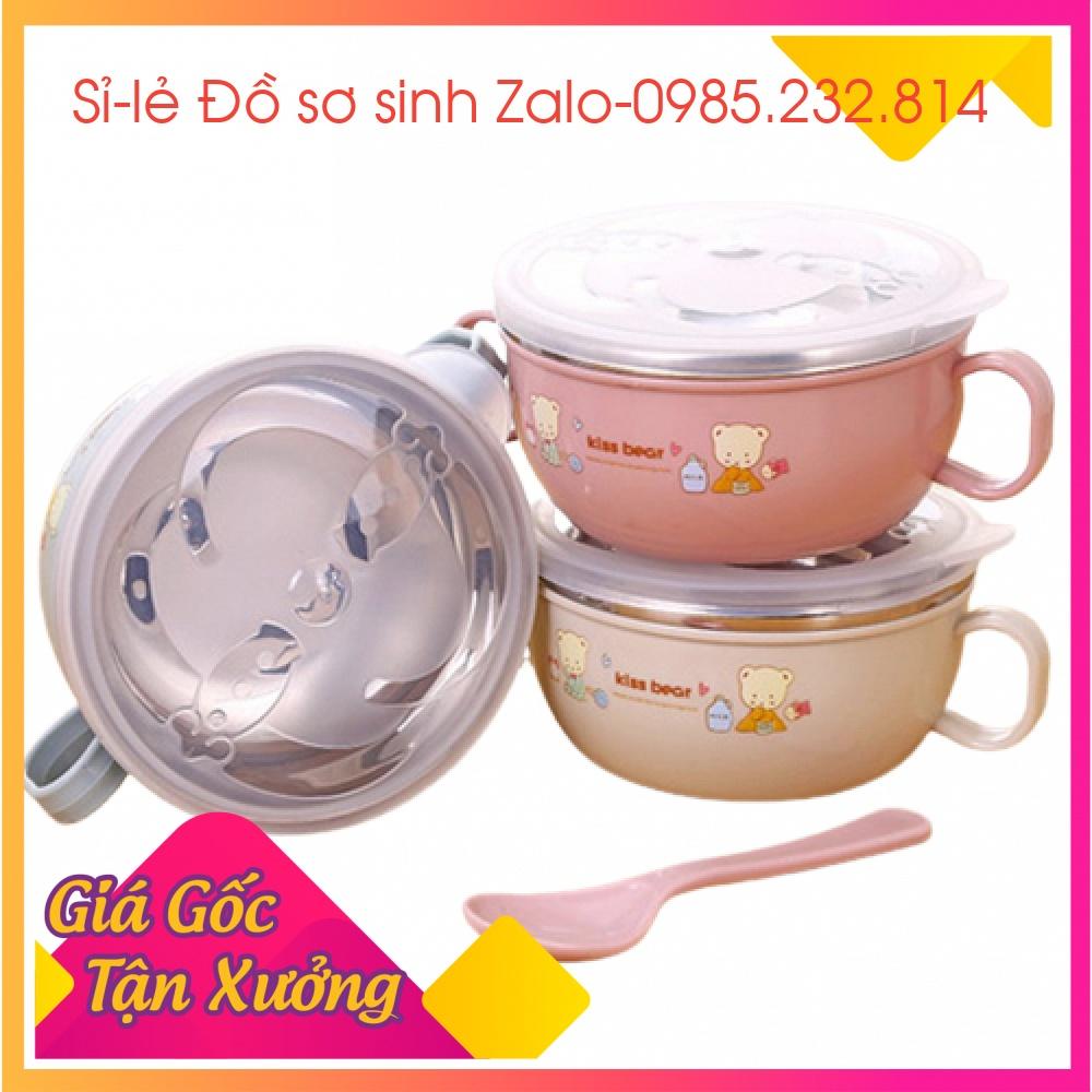 Bát ăn dặm lòng bát inox 304 cách nhiệt an toàn cho bé