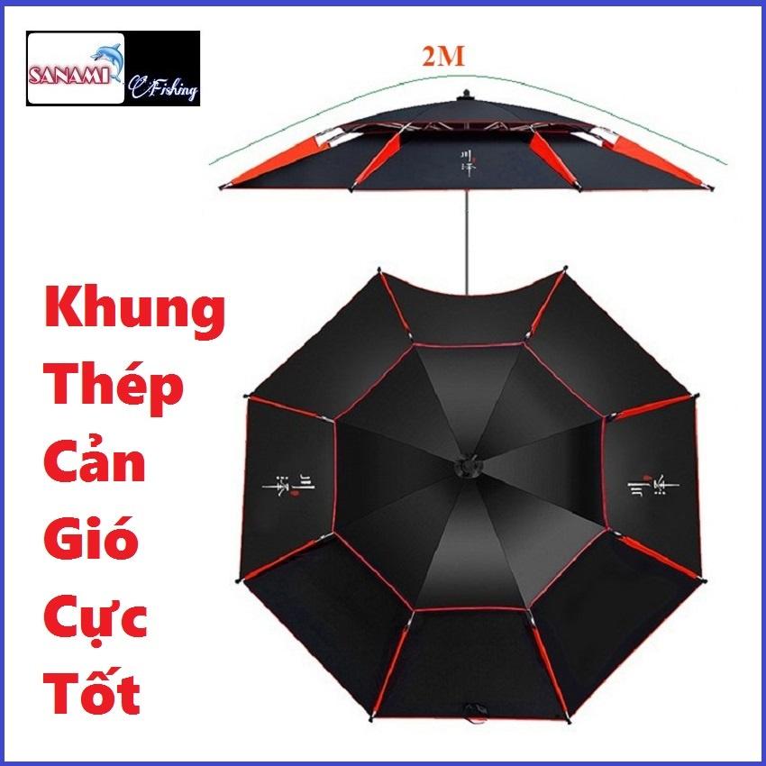 Ô Câu Cá Ô Dù Che Nắng Mưa KK-11-Sanami Fishing Store - Ô Đen Cao Cấp 2.2M