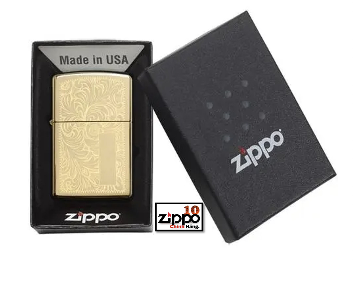 Bật lửa Zippo 352B Brass Venetian Design - Chính hãng 100%