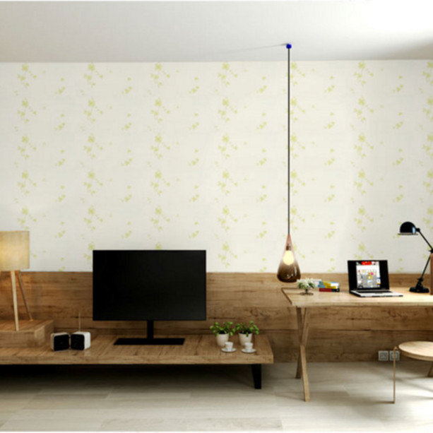 Cuộn 5m Decal Giấy Dán Tường Hoa ba cánh xanh
