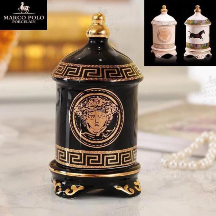 Lọ đựng tăm, Hũ đựng tăm VERSACE Trắng, Đen