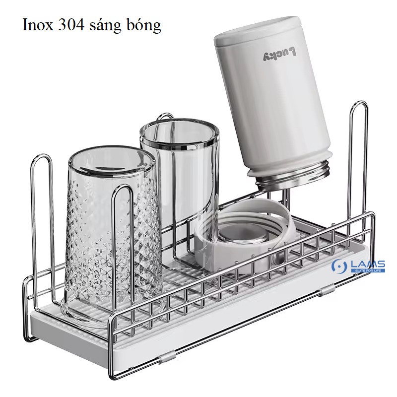 [Inox dày] Giá úp ly, cốc inox 304 sáng bóng cao cấp