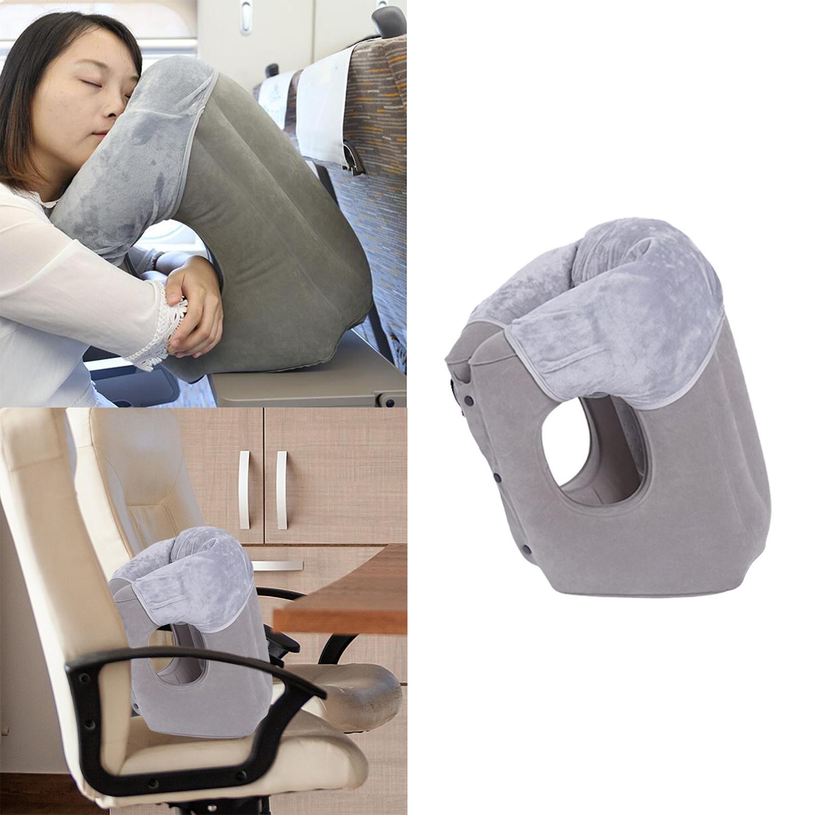 Inflatable Travel Pillow Neck Support Headrest for Airplane Train Travel