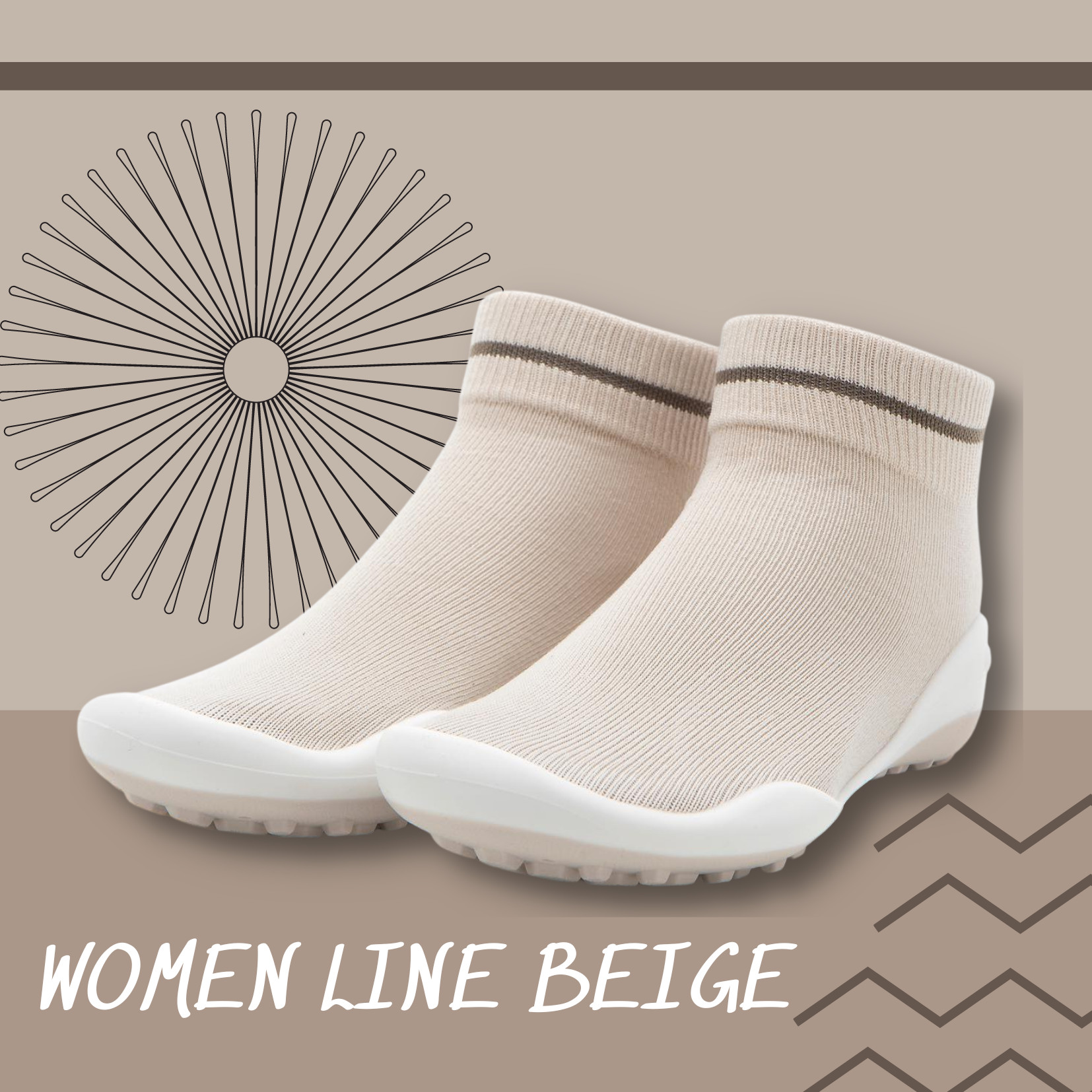 GIÀY TẤT NGƯƠI LƠN - WOMEN CÓ CỔ BEIGE
