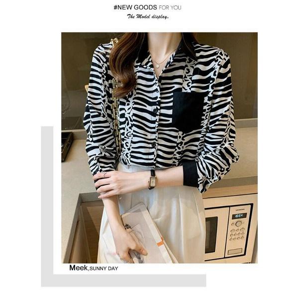 HÀNG NHẬP - ÁO SƠ MI LỤA HOẠ TIẾT BÁO