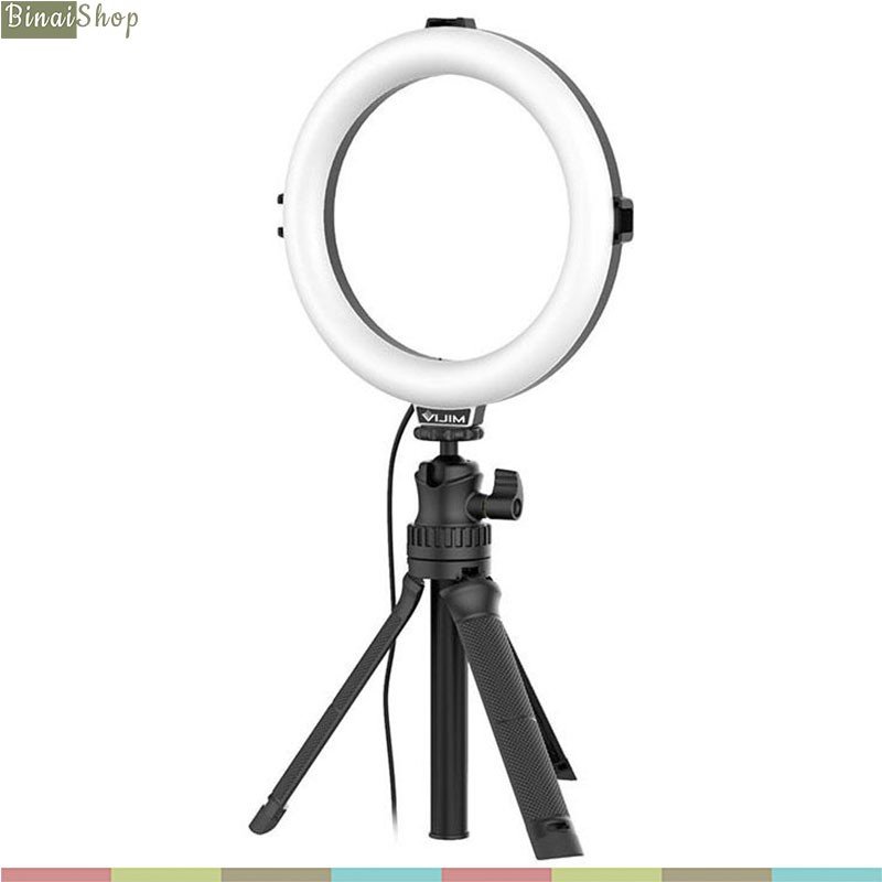 VIJIM K9 RGB - Combo Đèn LED Dạng Vòng 10 Màu Và Chân Đế Linh Hoạt Cho Selfie, Quay mạng xã hội- Hàng chính hãng