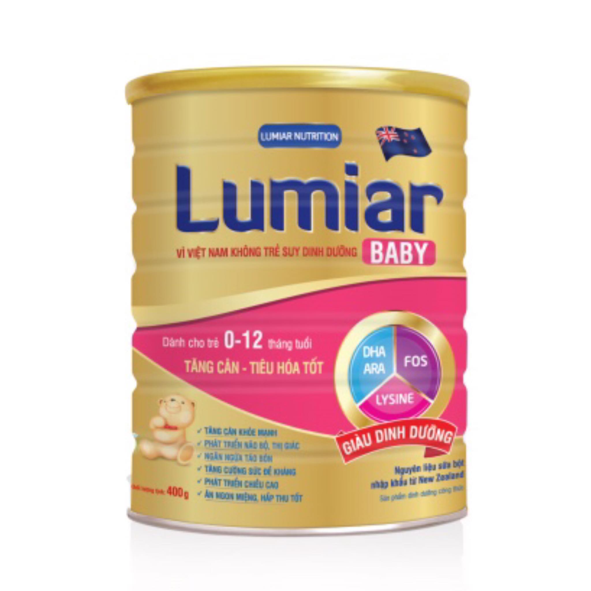 Sữa bột Lumiar Baby 400g - sản phẩm dành cho trẻ tăng cân, tiêu hoá tốt