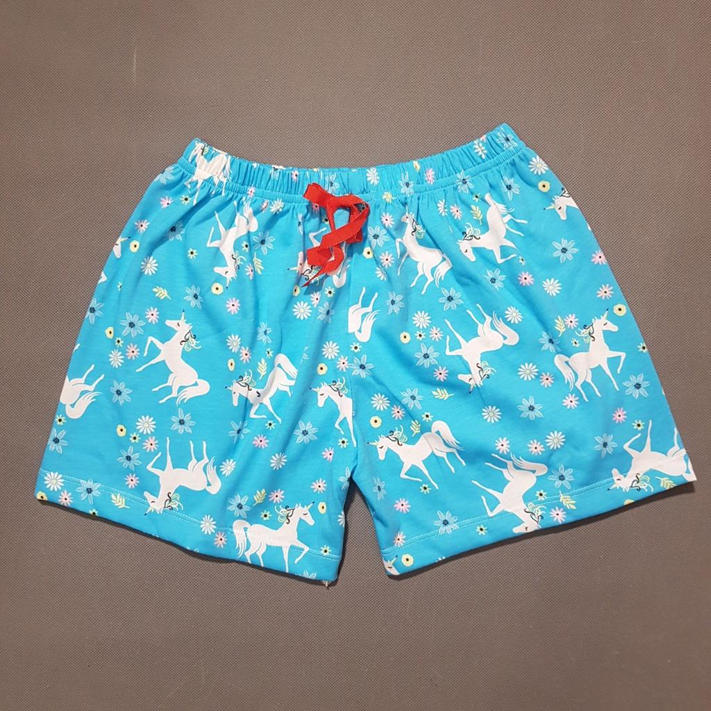 Quần short cotton bé gái in pony cầu vồng mát mẻ mùa hè