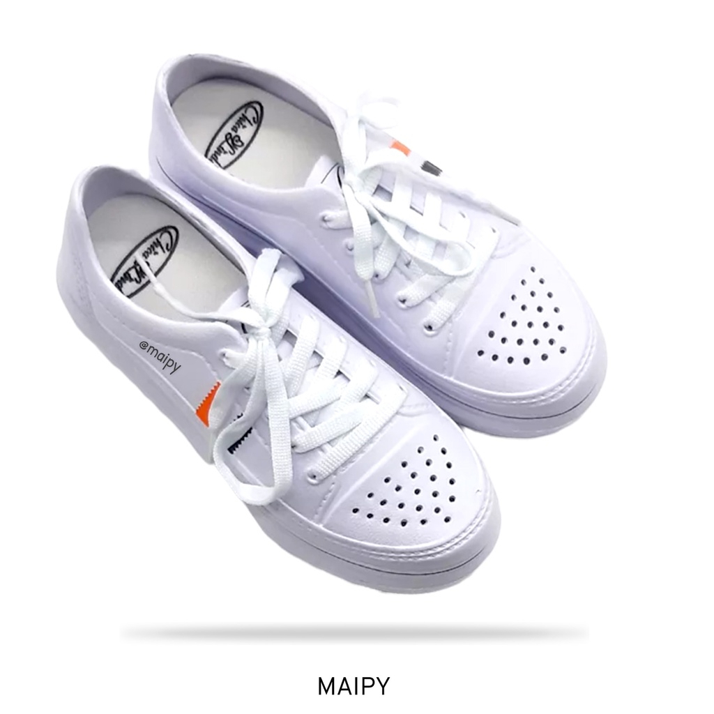 Giày siêu nhẹ Sneaker dây nữ đi mưa cao 3cm - GL013