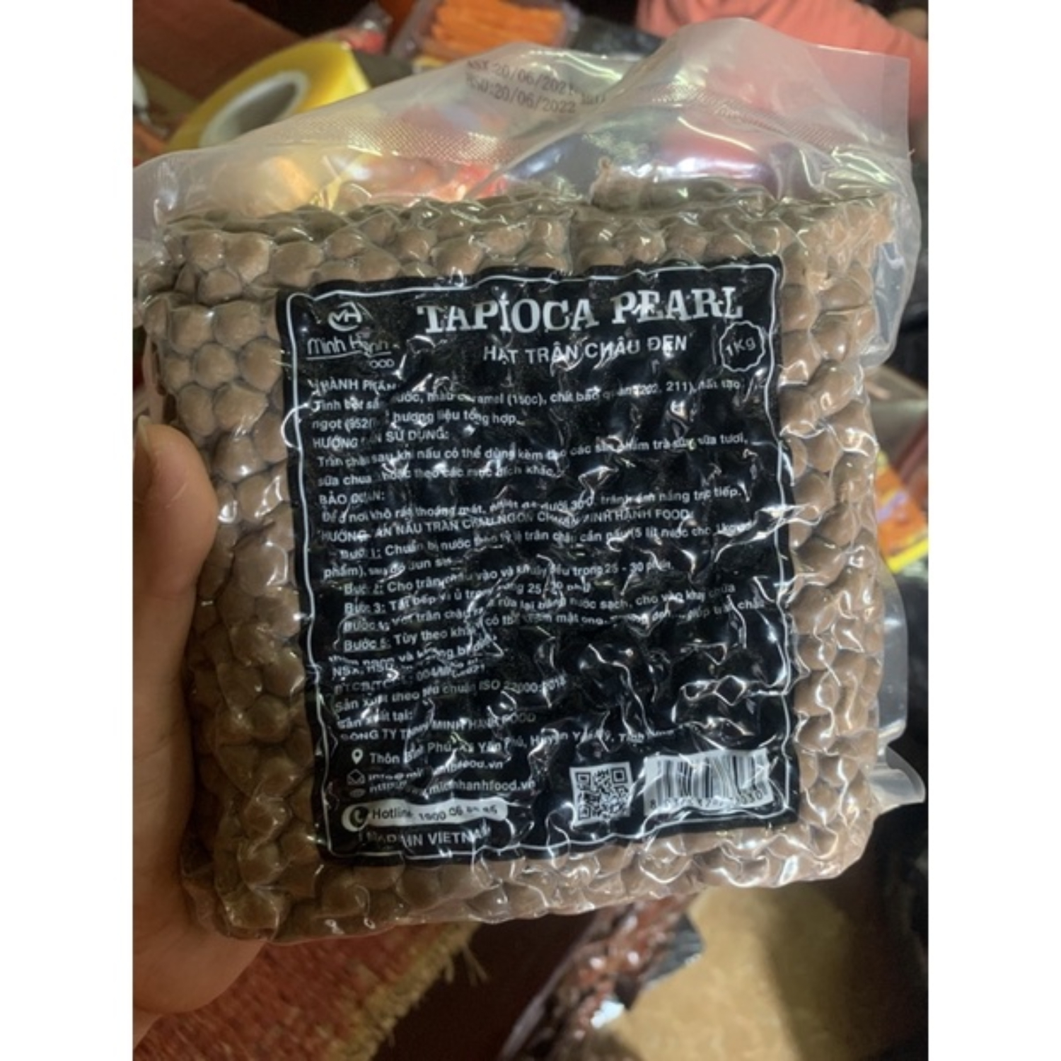 Trân Châu Đen/Caramel Cao Cấp Minh Hạnh Gói 1 Kg - Dẻo Dai, Thơm Ngon, Không Bị Dính (Tapioca Pearl)