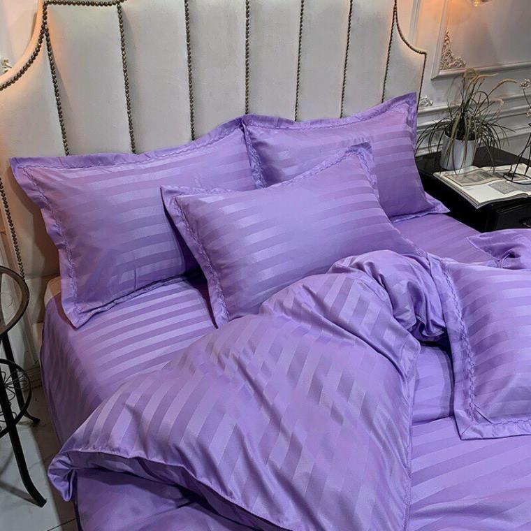 Bộ chăn ga gối Cotton 3F kẻ sọc khách sạn