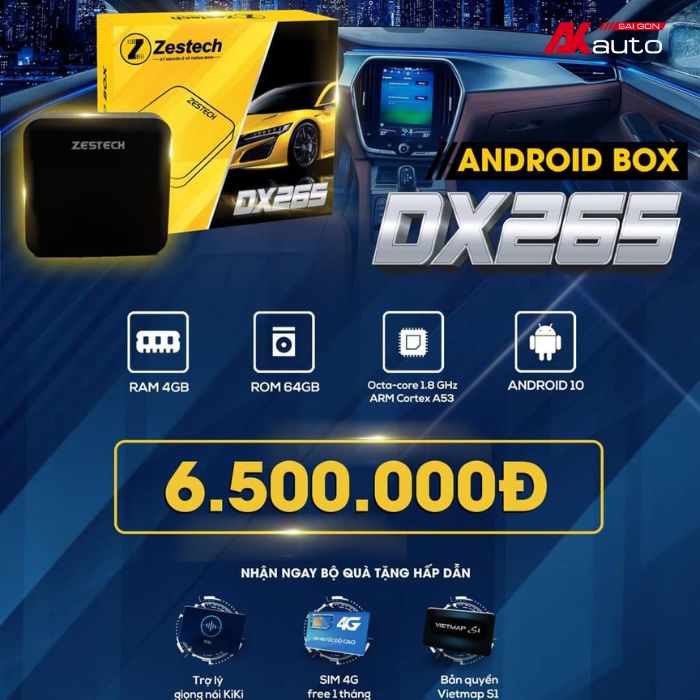 Hộp Box Ô Tô Zestech DX265 - Biến Màn Hình Xe Thành Màn Hình Android