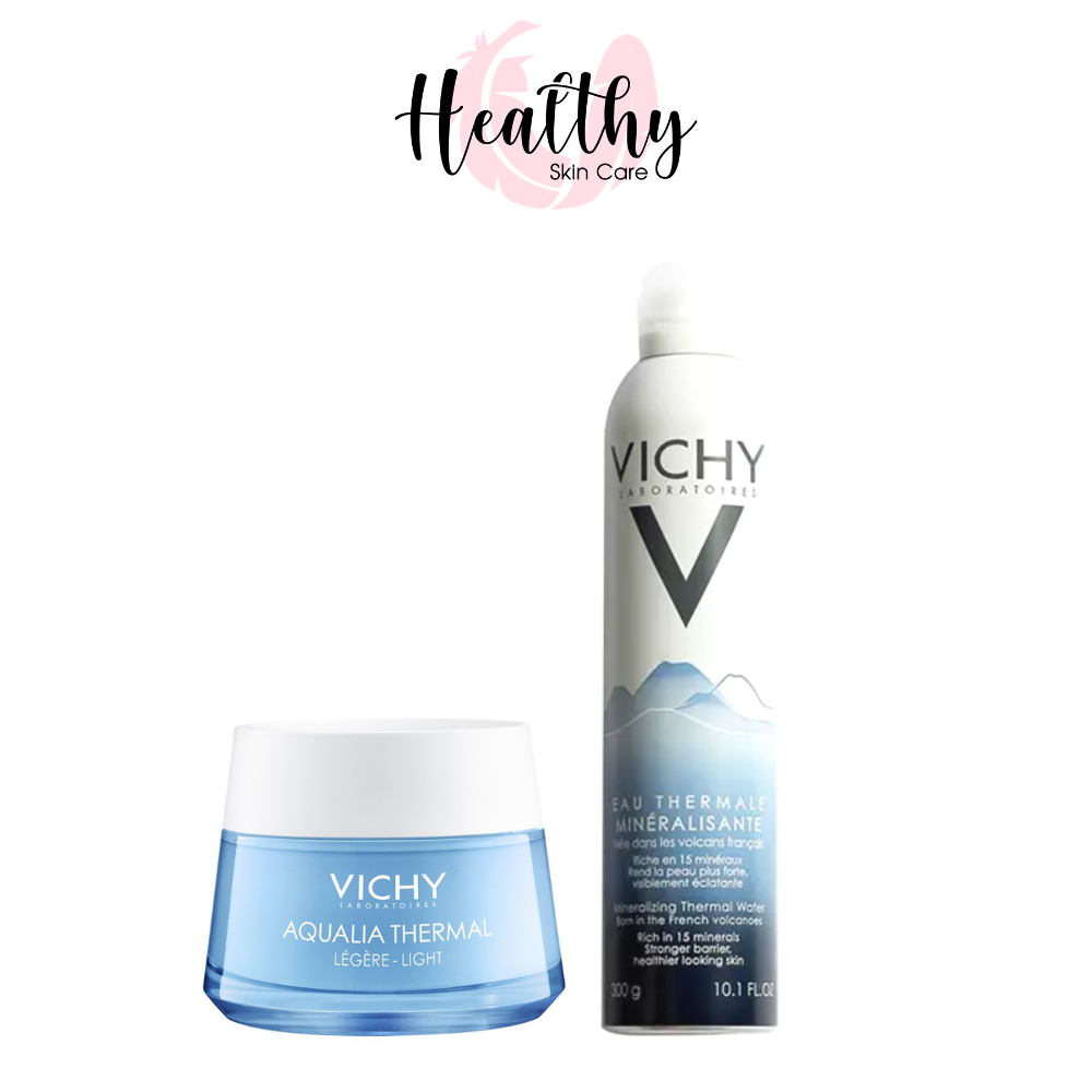 COMBO VICHY KEM DƯỠNG ẨM AQUALIA THERMAL CREAM LIGHT VÀ XỊT KHOÁNG THERMAL SPA WATER 300ML