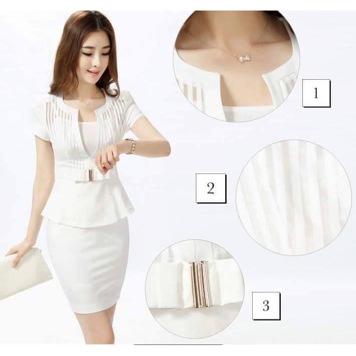 NEW ĐẦM PEPLUM ÁO LƯỚI NGOÀI VHC01