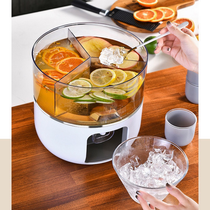 It shop - Bình đựng nước trái cây 3 ngăn Kettle Pot có vòi xoay 360