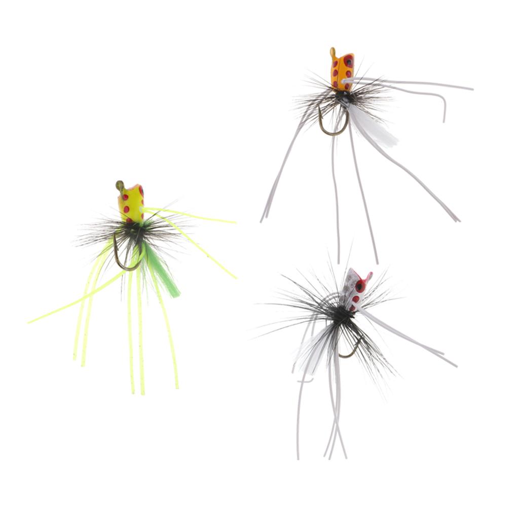 Fly Dry Fishing Floating Popper Flies Artificial Fishing Baits