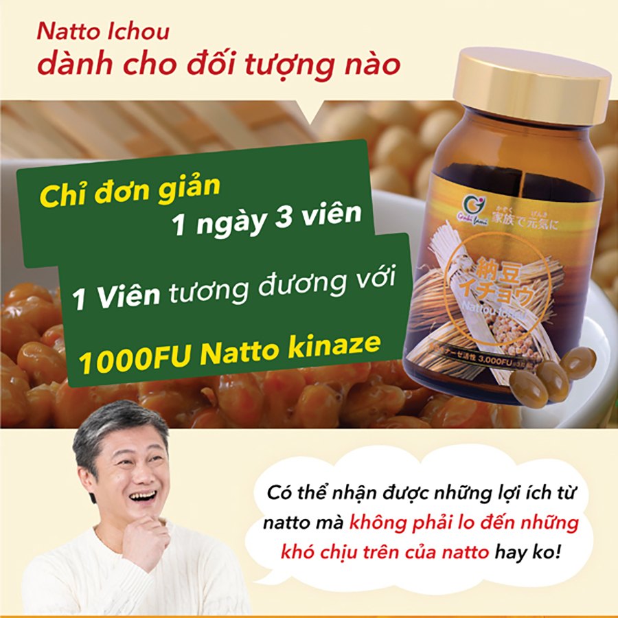 Combo Viên Uống Phòng Ngừa Đột Quỵ Natto Ichou, Bổ Gan Kanzo Ukon Genki Fami Nhật Bản