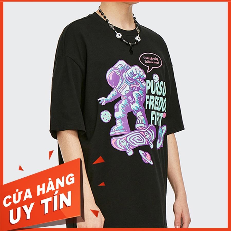 Áo thun phi hành gia Phong Boutique- áo thun tay lỡ cotton [ áo thun tay lỡ unisex nam nữ đều mặc được]