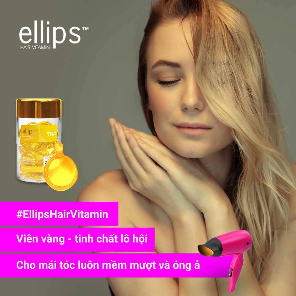 Viên Serum Dưỡng Tóc Ellips Hair Vitamin Giúp Phục Hồi Tóc, Nuôi Dưỡng Tóc Óng Mượt (Lọ 50 Viên