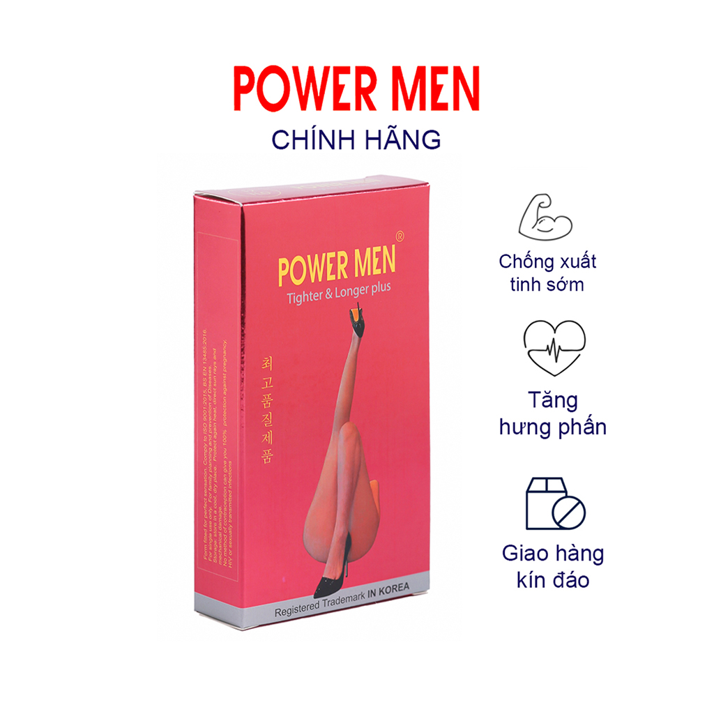 Bao cao su Powermen Ôm sát, Size Việt, Tăng khoái cảm, Kéo dài thời gian