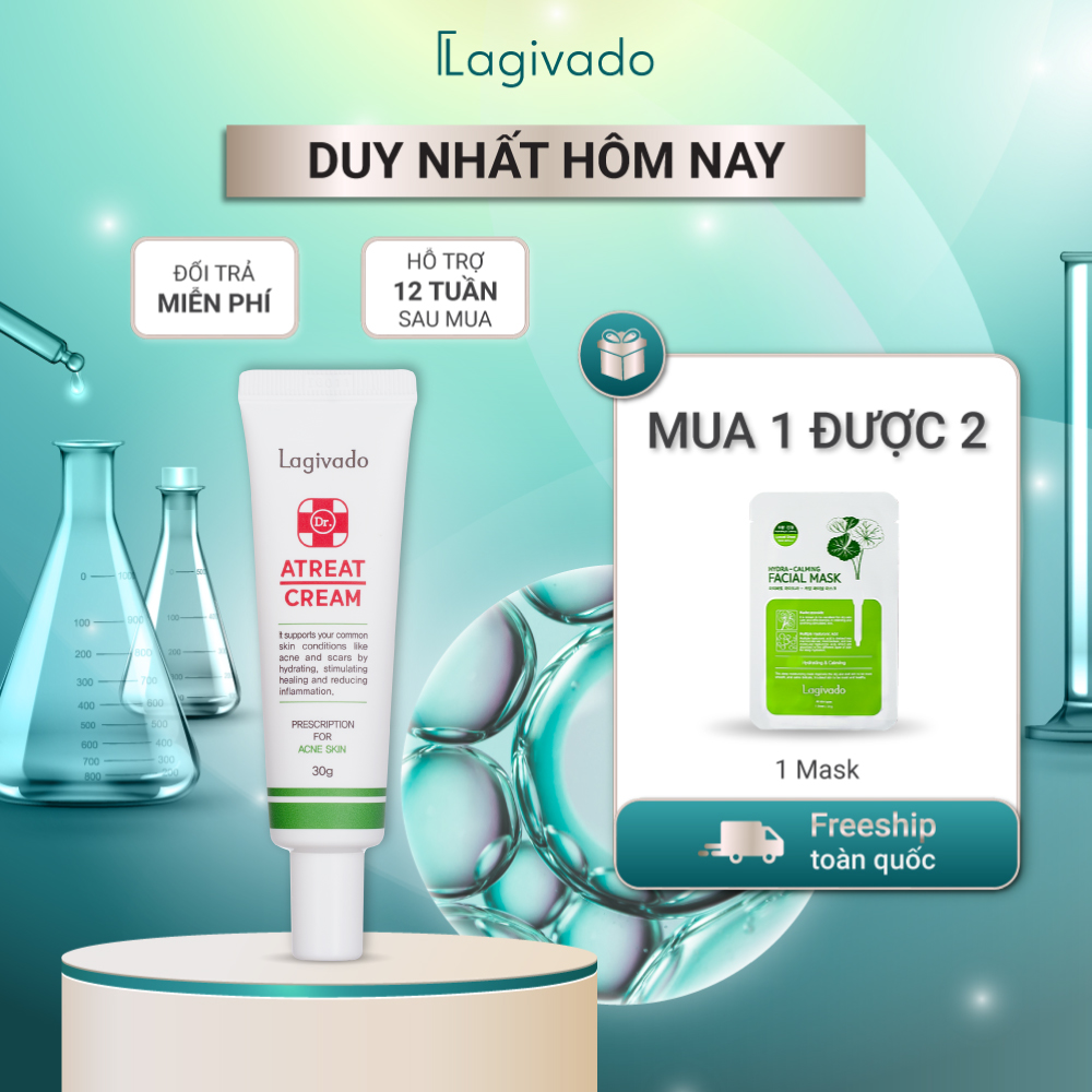 Kem chấm giảm mụn Hàn Quốc Lagivado ngừa thâm sẹo rỗ, thông thoáng lỗ chân lông Dr. Atreat Cream 30 ml