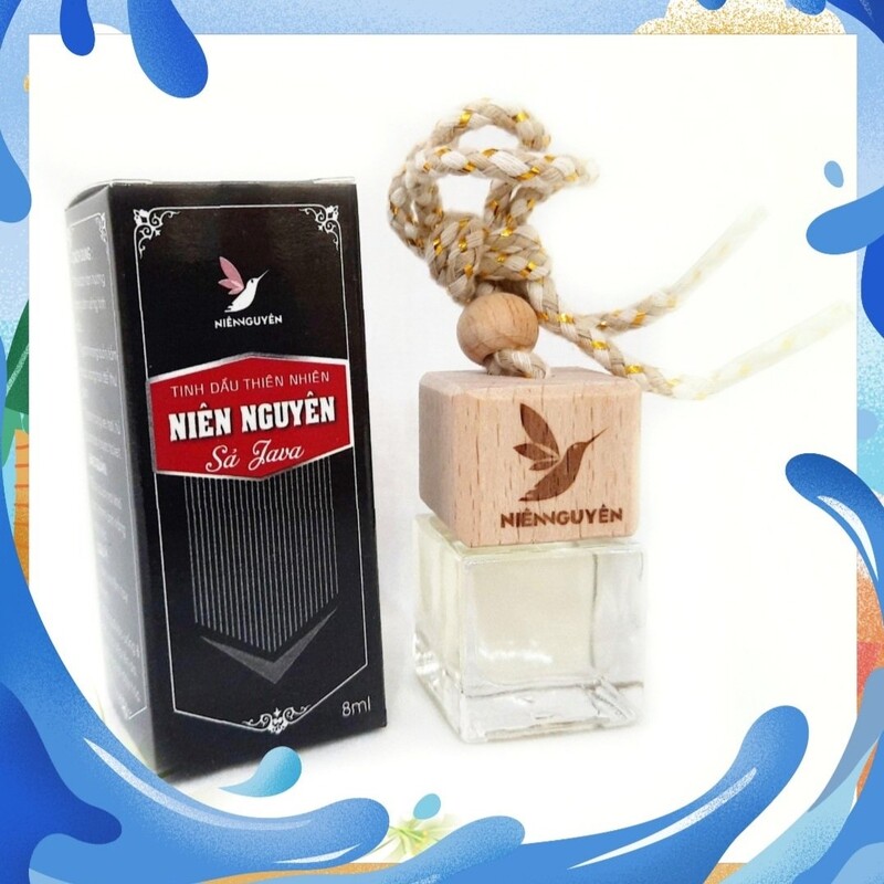 Tinh Dầu Thiên Nhiên - Tinh Dầu Sả Java Nguyên Chất - Chai Treo 8ml - Dùng khử mùi xe hơi, tủ áo, nhà vệ sinh, xua đuổi thiêu thân...