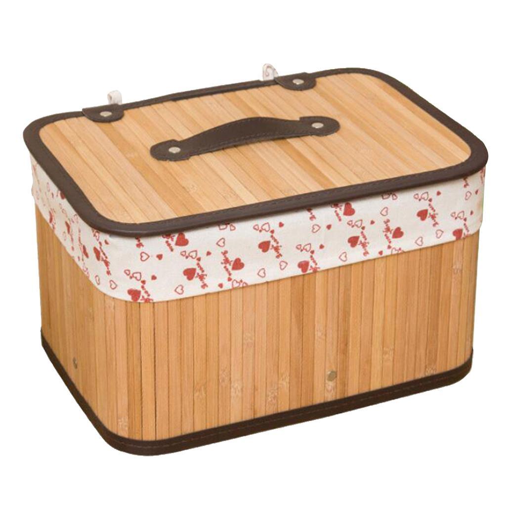 Weave storage basket with bamboo handmade snacks toy storage box