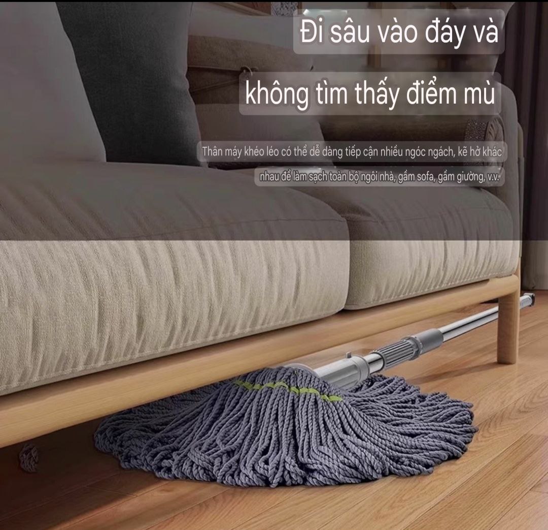 CÂY LAU SỢI VẮT TRỢ LỰC TỰ HÃM THÔNG MINH CÂY LAU MOP SỢI LAU SIÊU THẤM MỀN MẠI VÀ BỀN KHÁNG KHUẨN HÀNG XUẤT KHẨU CAO CẤP - MHW007K65QN
