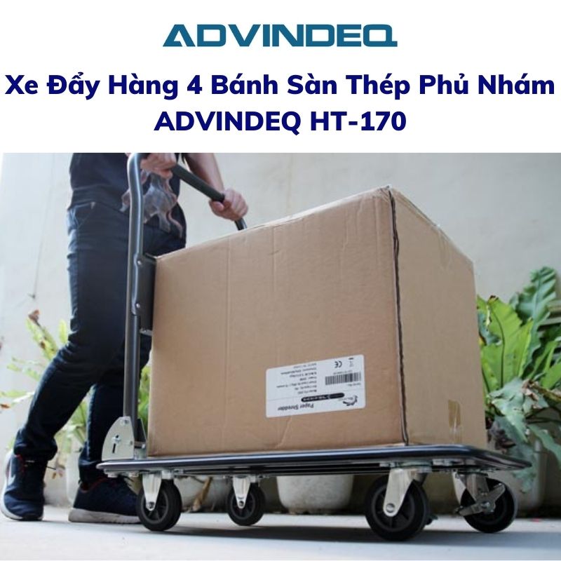 Xe Đẩy Hàng 4 Bánh Sàn Thép Phủ Nhám ADVINDEQ HT-170 (170kg) - Hàng Chính Hãng